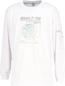 Баскетбольная футболка с длинным рукавом Converse CB252367L, с принтом, влагоотводящая, быстросохнущая, унисекс, белый/черный