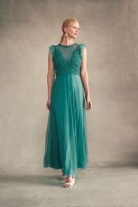 Платье макси Irina декорированное вручную Monsoon, зеленый