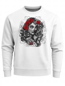 Neverless Свитшот 'Day of Dead' в белом цвете