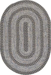 Ковер SAFAVIEH, 153 x 244 см, Washable Rug Braided Collection - овальный, Navy & Gold, ручной работы, для помещений и улицы, устойчивый к погодным условиям, идеально для патио, гостиной, прихожей, столовой (BRA265M)