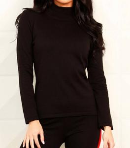 Топ с воротником-стойкой черного цвета Angel Apparel