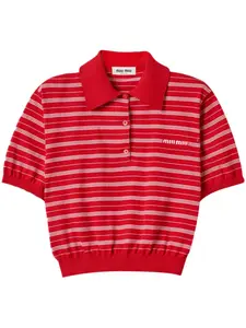 Miu Miu рубашка поло с логотипом, красный