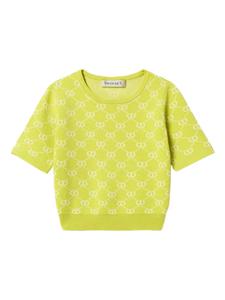 Футболка TWINSET Kids monogram jacquard top, желтый