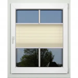 Жалюзи плиссе Indeko «superior», затемняющие, энергосберегающие, с сверлением, натяжные, на заказ, цвет sand + weiß