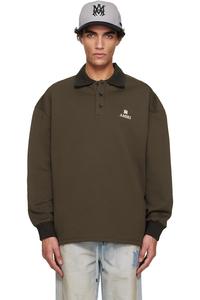 Amiri Коричневая рубашка поло оверсайз с длинным рукавом