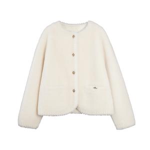 ELLE Бархатная куртка Women's White Crew Neck Moderate