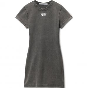 Футболка T By Shrunken мини с логотипом Blade платье выстиранный cedar Alexander Wang, серый