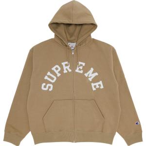 Толстовка Supreme x Champion Zip Up Hooded, бежевый