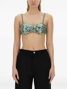 Топ, украшенный пайетками Moschino Jeans, зеленый