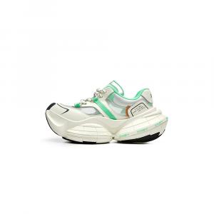 XMZY Интерстеллар Фрисби Серия Кира Дышащие Влагоотводящие Низкие Толстые Кроссовки Женские Дымчато-Зеленые Белые, цвет Smoke Green White