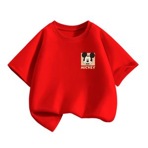 Детская футболка с круглым вырезом, тонкие Disney, di joyful k красный
