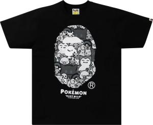 Футболка BAPE Baby Milo x Pokemon Monotone Ape Head Tee #2 'Black', черный