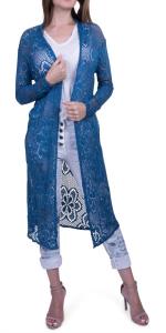 Длинный вязаный кардиган Clara в бирюзовом цвете Gigi Moda, Teal