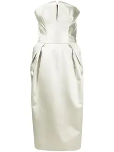 Шелковое платье миди без бретелей MAISON MARGIELA, зеленый