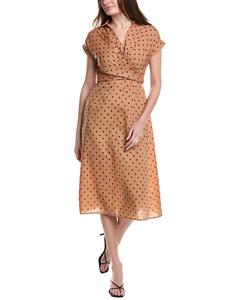 Платье миди с завязкой спереди Maison Maar, коричневый