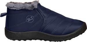 Женские зимние ботинки на меху, утепленные флисом, удобные плоские ботильоны, слипоны, снежные ботинки для прогулок Generic, Blue