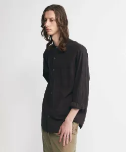 Рубашка с воротником-стойкой в клетку «Дистрикт Мадрас» United Arrows, цвет Dk Brown