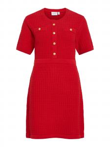 VILA Вязаное платье 'VITrut' в цвете Карминный красный