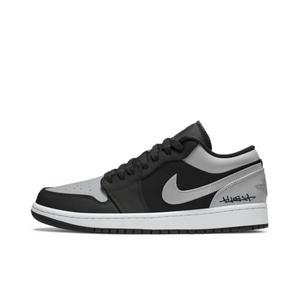 Jordan Air 1 Black Gray Prologue устойчивые к истиранию низкие баскетбольные кроссовки Unisex черный белый серый