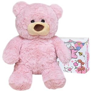 Плюшевая игрушка медведь 30 см высота 30 см длина Julebaby, розовый