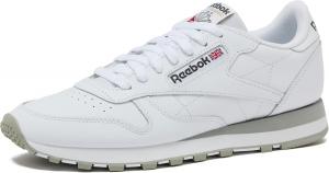 Кроссовки Reebok Classic Leather для мужчин, белый/серый