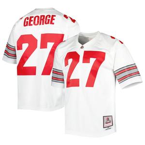 Мужское аутентичное джерси Mitchell & Ness Eddie George White Ohio State Buckeyes