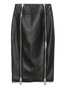 Кожаная юбка миди на молнии MITILIANE COUTURE, черный