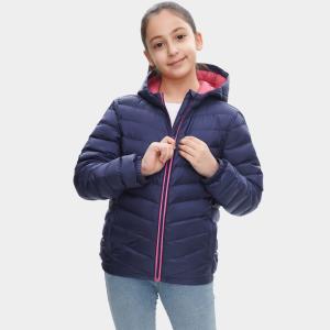 Сверхлегкая пуховая куртка для девочек Rokka&Rolla, которую можно сложить и убрать, темно-синий
