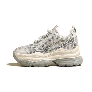 Низкие массивные кроссовки женские Beixin, Beige Mesh