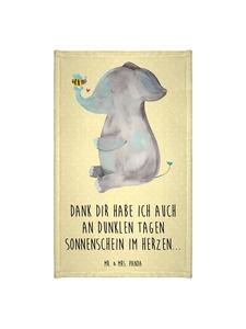 Mr. & Mrs. Panda Полотенце с изображением слона и пчелы и надписью, пастельно-желтого цвета