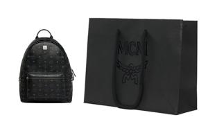 MCM Сумка рюкзак Stark Visetos с боковыми шипами средний черный