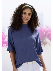 Рубашка с короткими рукавами синего цвета LASCANA