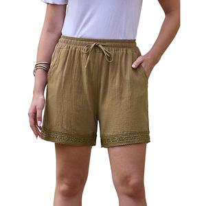 Женские летние шорты с высокой талией, эластичным поясом и карманами Inspire Chic, Khaki