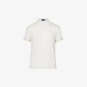 Рубашка-поло приталенного кроя из хлопкового джерси с короткими рукавами и вышитым логотипом Polo Ralph Lauren, цвет american heather