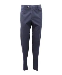 Деловые брюки из хлопка/эластичная ткань/посадка EVO Pt01, синий