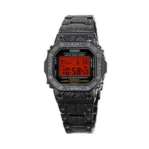 CASIO Ретрофит серия электронный механизм металлический ремешок часы унисекс красный циферблат