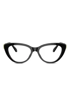 Очки в оправе 'кошачий глаз' с кристаллами Swarovski, черный