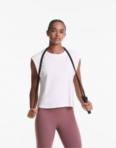 Футболка без рукавов Oysho из хлопковой смеси, бесшовная, белого цвета