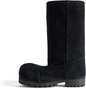 Женские зимние сапоги на платформе, замшевые с мехом, хиппи, средней высоты, классические, удобные, высокие, массивные, модные Kapxumo, Black