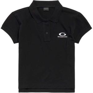 Футболка-поло Regular Fit женская Balenciaga, черный