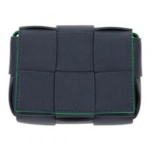 Bottega Veneta Кожаная наплечная сумка мужская сине-серая