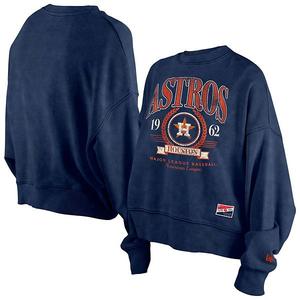 Женский свитшот Houston Astros в стиле ретро, enzyme wash, цвет navy New Era