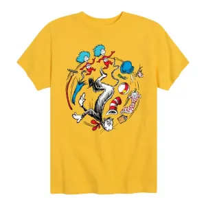 Футболка с рисунком кота в шляпе и беспорядка с Доктором Сьюзом для мальчиков 8-20 лет Licensed Character, желтый