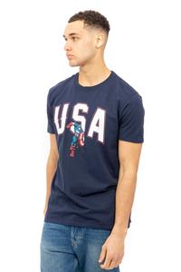 Хлопковая футболка США Marvel, темно-синий