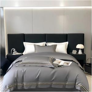 YUSIWOAL Комплект постельного белья с вышивкой в полоску из египетского хлопка