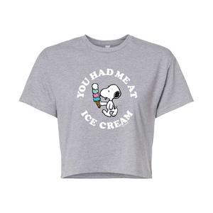 Укороченная футболка с рисунком Peanuts Ice Cream для детей Juniors Licensed Character
