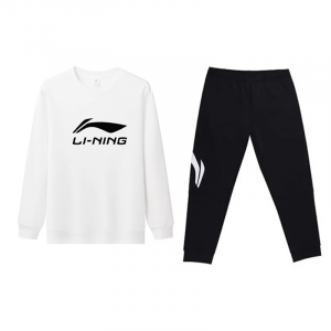 LiNing Повседневная спортивная одежда унисекс, белый+черный