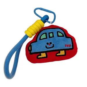 Оригинальный подвесной кукольный брелок с котенком и щенком таксой в виде яблока, 7 см Dolls and bears dance, Creative Small Car Big Doll-Keychain