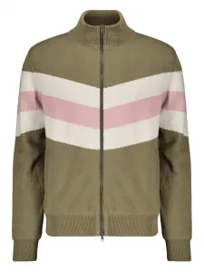 Кардиган в полоску с высоким воротником Herno, зеленый