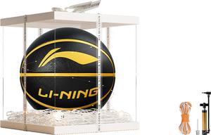 LINING Мяч баскетбольный CBA Collection Rubber черный золотой Size 7 Match Unisex